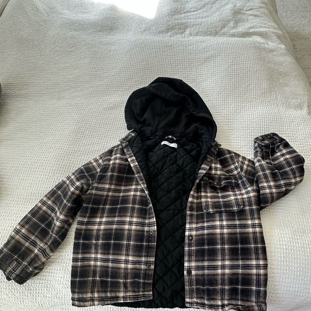 Zara hoodie plaid jacket